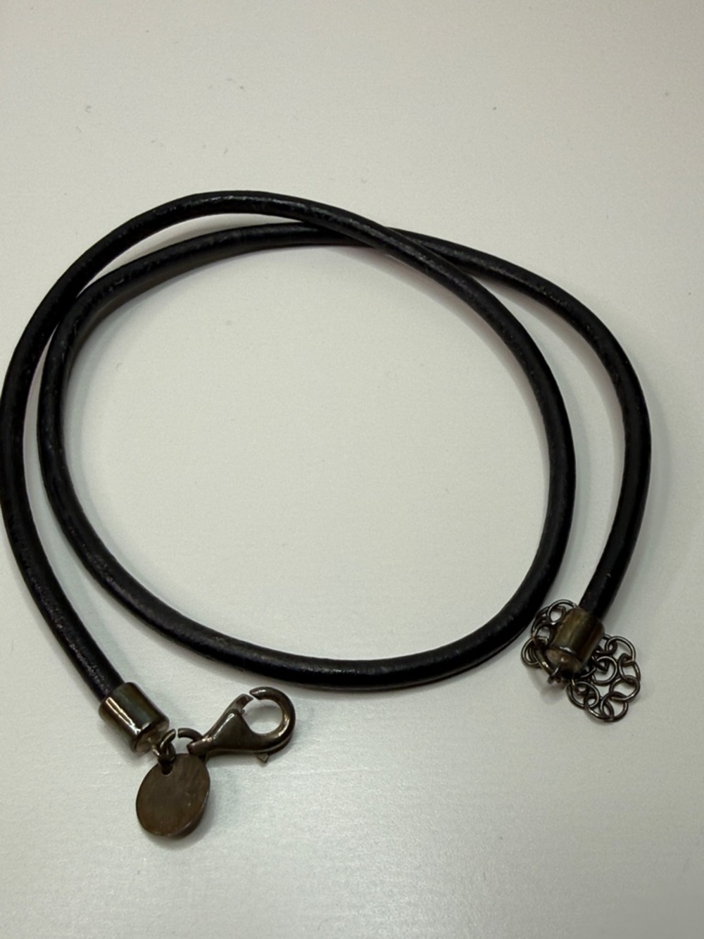 RLM Robert Lee Morris Black corded Leather Cord Necklace 925 tag - Picture 8 of 10